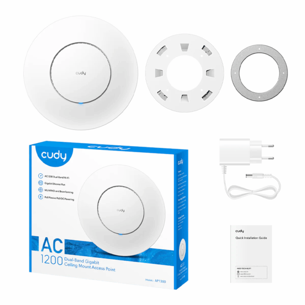 CUDY AP1300 DUALBAND GIGABIT CEILING MOUNT ACCESS POINT AC1200