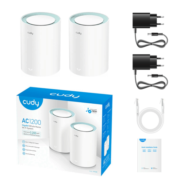 CUDY M1300(2-PACK) AC1200 WI-FI GIGABIT MESH SOLUTION