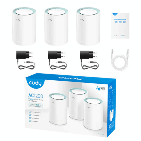 CUDY M1300(3-PACK) AC1200 WI-FI GIGABIT MESH SOLUTION