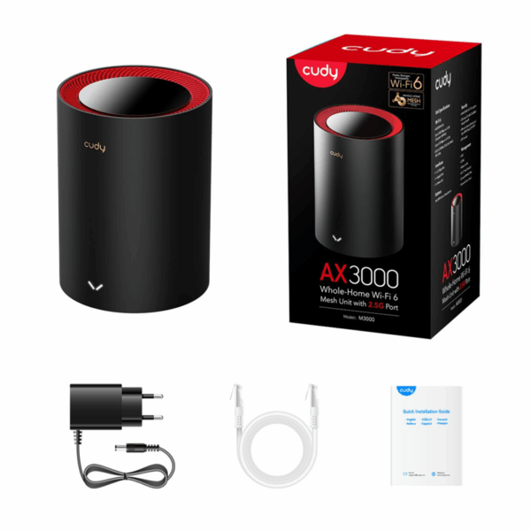 CUDY M3000(1-PACK) AX3000 DUAL BAND WI-FI MESH 2.5G SOLUTION