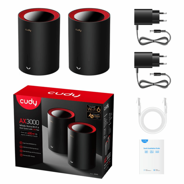 CUDY M3000(2-PACK) AX3000 DUAL BAND WI-FI MESH 2.5G SOLUTION