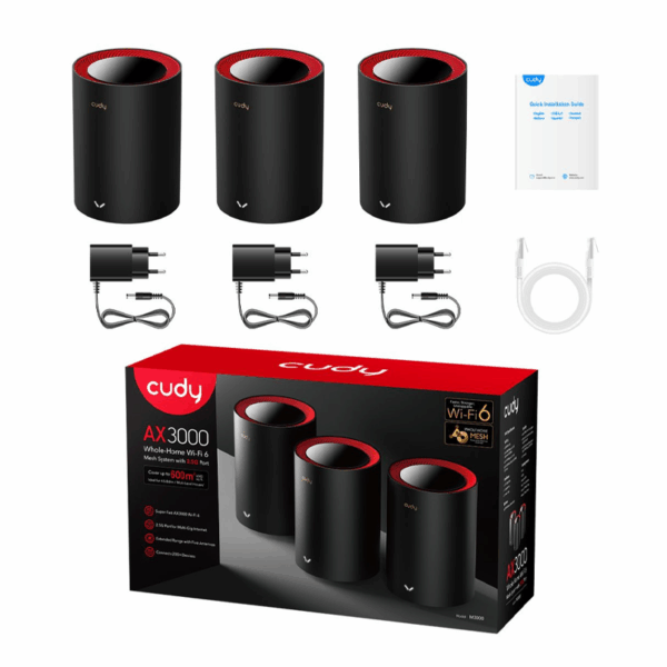 CUDY M3000(3-PACK) AX3000 DUAL BAND WI-FI MESH 2.5G SOLUTION